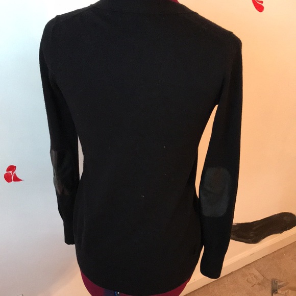 Ann Taylor Wool Cardigan with leather elbow patche - Picture 3 of 5